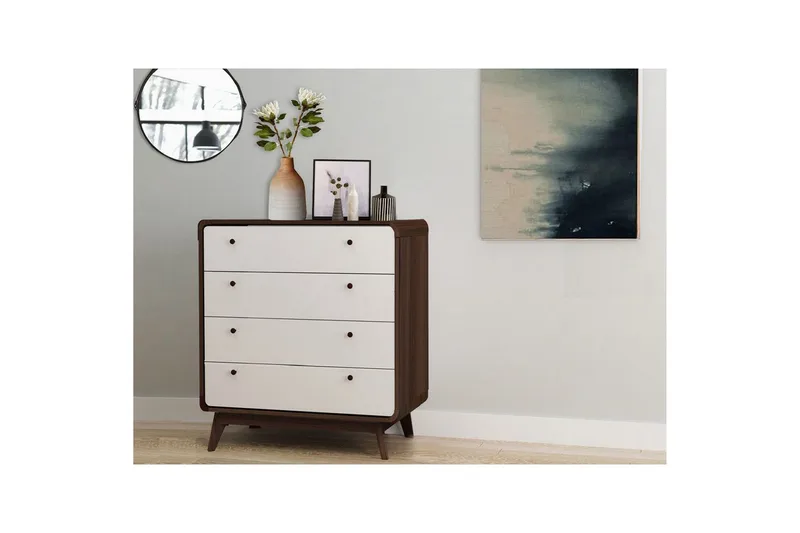 Kommode Cassie Valnøtt/Hvit - Valnøtt/Hvit - Oppbevaring - Oppbevaringsmøbler - Kommode