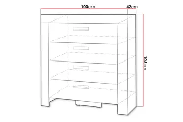 Cezar Byrå 100x42x106 cm Ek - Oppbevaring - Oppbevaringsmøbler - Kommode