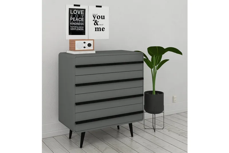 Kommode Chantal Grå - Grå - Oppbevaring - Oppbevaringsmøbler - Kommode