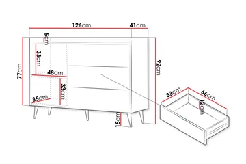 Chiku Kommode 126 cm - Beige - Oppbevaring - Oppbevaringsmøbler - Kommode
