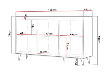 Chiku Kommode 150 cm - Beige - Oppbevaring - Oppbevaringsmøbler - Kommode