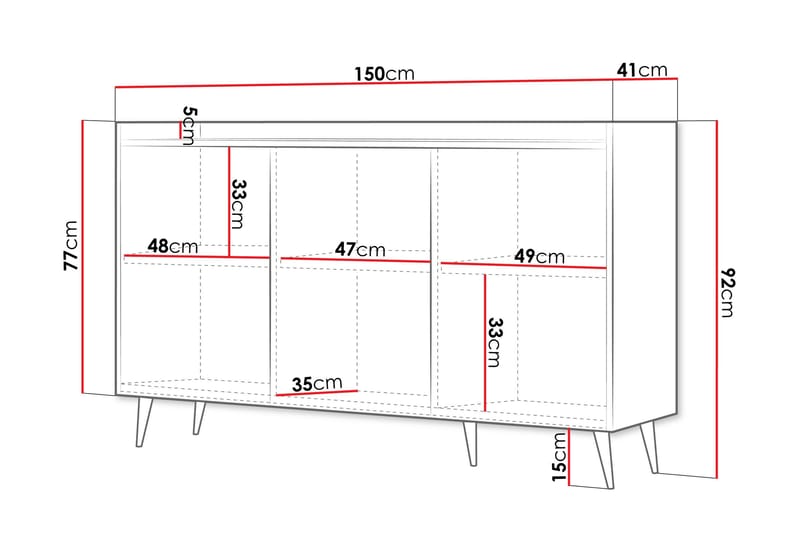 Chiku Kommode 150 cm - Beige - Oppbevaring - Oppbevaringsmøbler - Kommode