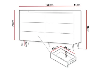Chiku Kommode 150 cm - Beige - Oppbevaring - Oppbevaringsmøbler - Kommode