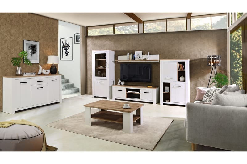 Crumpton Kommode 161 cm - Hvit/Brun - Oppbevaring - Oppbevaringsmøbler - Kommode