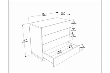Desgrar Kommode 90x81,6 cm - Brun - Oppbevaring - Oppbevaringsmøbler - Kommode
