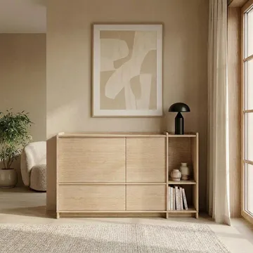 Kommode Deyloris 138 cm - lyst naturtre - Oppbevaring - Oppbevaringsmøbler - Sideboard & skjenk