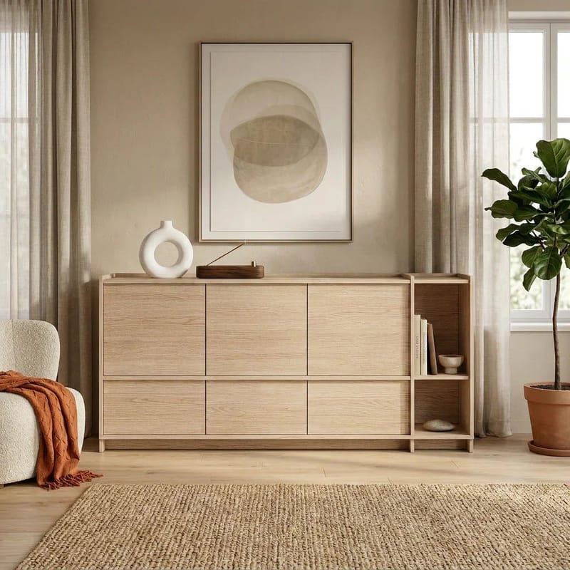 Kommode Deyloris 190 cm - lyst naturtre - Oppbevaring - Oppbevaringsmøbler - Sideboard & skjenk