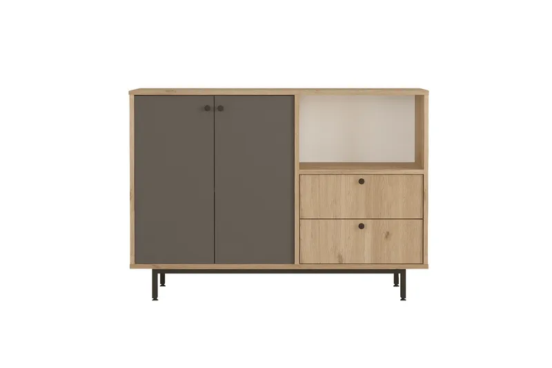Donae Kommode 120 cm, Eik/Antrasitt