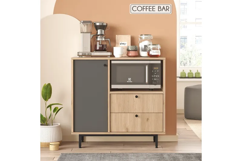 Donae Kommode 88 cm - Eik/Antrasitt - Oppbevaring - Oppbevaringsmøbler - Kommode