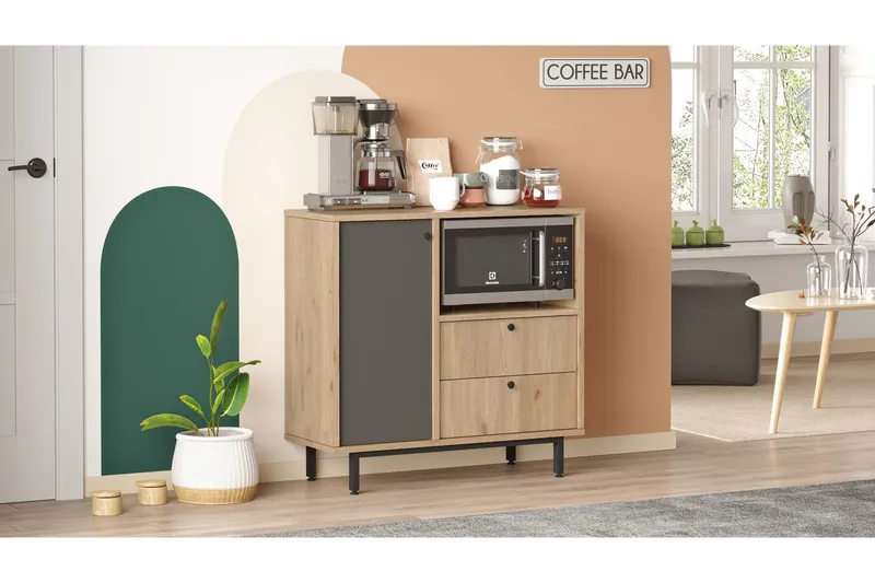 Donae Kommode 88 cm - Eik/Antrasitt - Oppbevaring - Oppbevaringsmøbler - Kommode