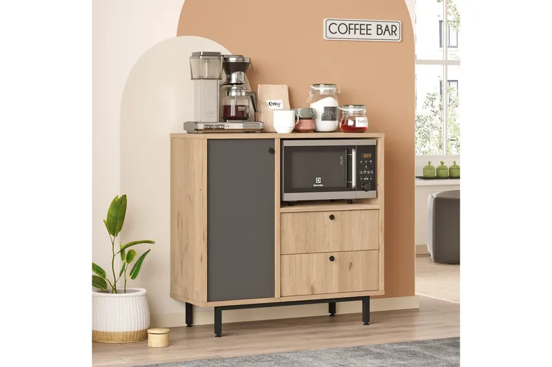 Donae Kommode 88 cm - Eik/Antrasitt - Oppbevaring - Oppbevaringsmøbler - Kommode