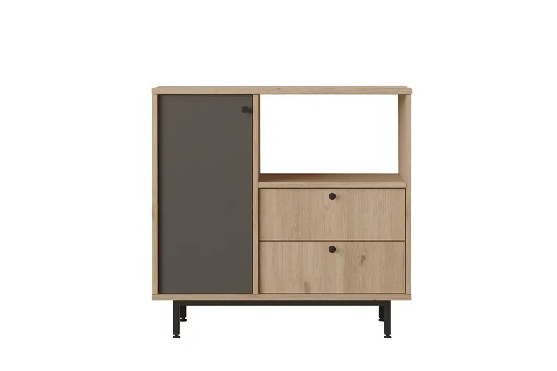 Donae Kommode 88 cm, Eik/Antrasitt