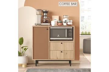 Donae Kommode 88 cm - Eik/Rød - Oppbevaring - Oppbevaringsmøbler - Kommode