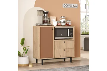 Donae Kommode 88 cm - Eik/Rød - Oppbevaring - Oppbevaringsmøbler - Kommode