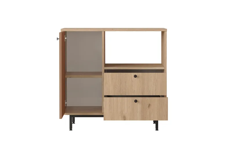 Donae Kommode 88 cm - Eik/Rød - Oppbevaring - Oppbevaringsmøbler - Kommode
