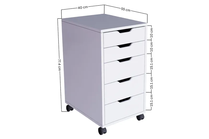 Durusu Kommode 40 cm - Hvit - Oppbevaring - Oppbevaringsmøbler - Kommode