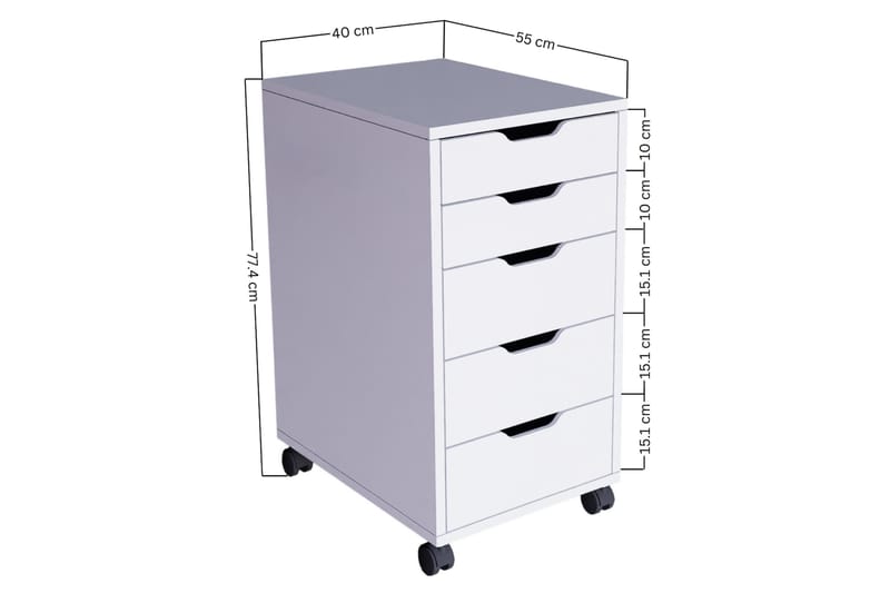 Durusu Kommode 40 cm - Hvit - Oppbevaring - Oppbevaringsmøbler - Kommode