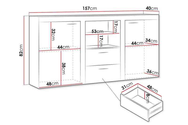 Eirwen Kommode 157 cm - Natur - Oppbevaring - Oppbevaringsmøbler - Kommode