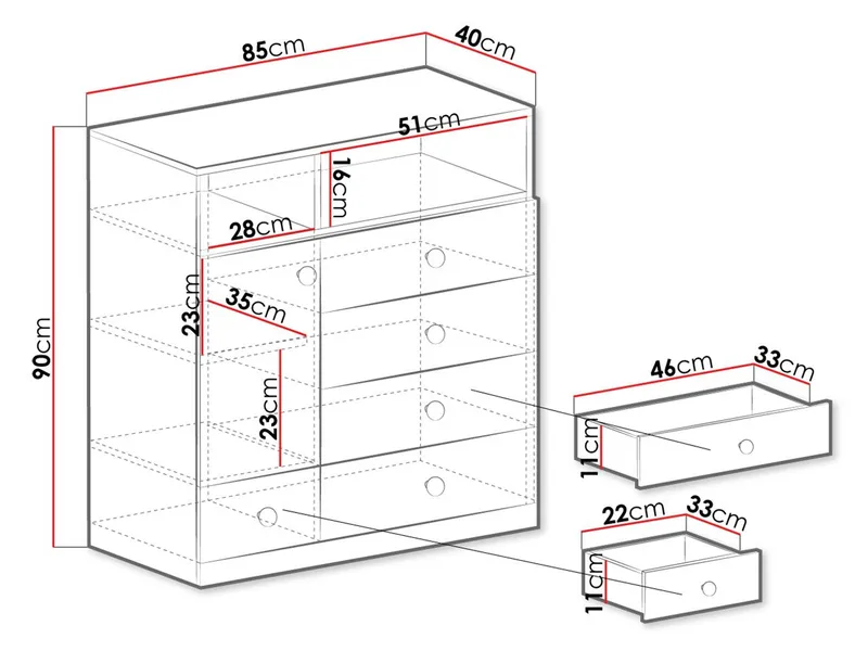 Elvaren Skjenk 85 cm - Oppbevaring - Oppbevaringsmøbler - Kommode