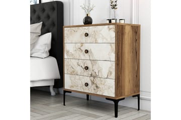 Ameias Kommode 76x90,7 cm Brun/Hvit - Hanah Home - Oppbevaring - Oppbevaringsmøbler - Kommode - Entrekommode