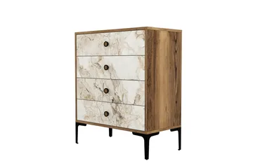 Ameias Kommode 76x90,7 cm Brun/Hvit - Hanah Home - Oppbevaring - Oppbevaringsmøbler - Kommode - Entrekommode