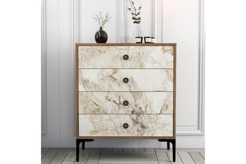 Ameias Kommode 76x90,7 cm Brun/Hvit - Hanah Home - Oppbevaring - Oppbevaringsmøbler - Kommode - Entrekommode