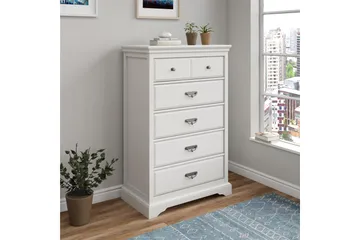 Bristol Kommode 88x49 cm 5 Skuffer Hvit - Dorel Home - Oppbevaring - Oppbevaringsmøbler - Kommode - Entrekommode