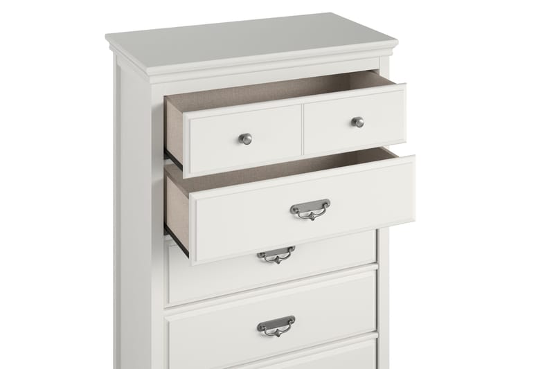 Bristol Kommode 88x49 cm 5 Skuffer Hvit - Dorel Home - Oppbevaring - Oppbevaringsmøbler - Kommode - Entrekommode