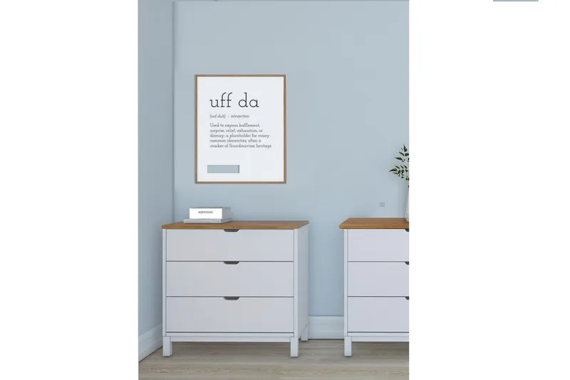 Crotone Kommode 76x39 cm 3 Skuffer - Hvit - Oppbevaring - Oppbevaringsmøbler - Kommode - Entrekommode