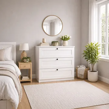 Kommode Hanah Home Lucas (80 x 7,5 x 42,5 cm) Hvit - Hvit - Oppbevaring - Oppbevaringsmøbler - Kommode - Entrekommode