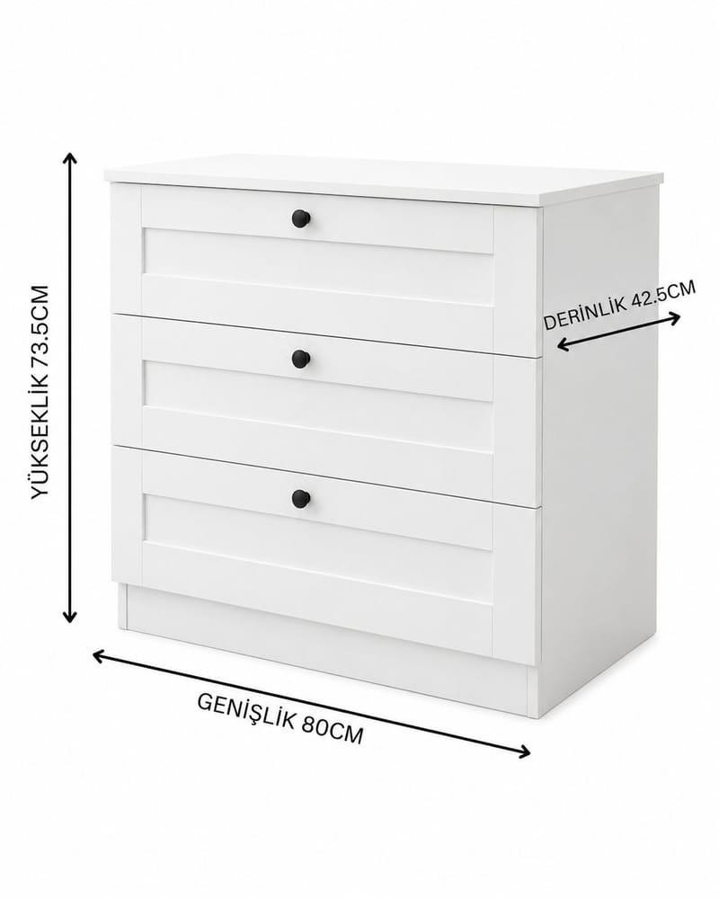 Kommode Hanah Home Lucas (80 x 7,5 x 42,5 cm) Hvit - Hvit - Oppbevaring - Oppbevaringsmøbler - Kommode - Entrekommode