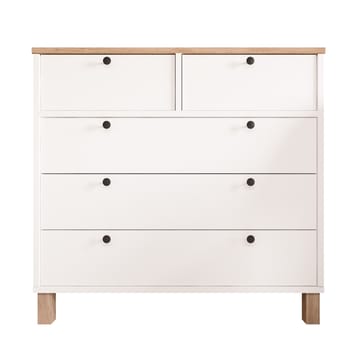 Kommode Hanah Home Nord (90 x 85,2 x 40 cm) Hvit eik - Hvit og eik - Oppbevaring - Oppbevaringsmøbler - Kommode - Entrekommode