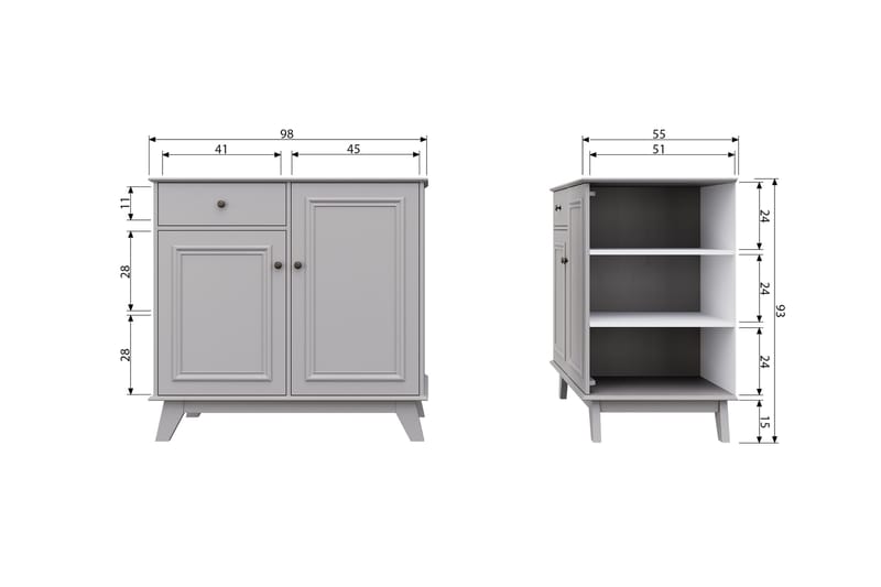 Kommode Southwick 98 cm - Offwhite - Oppbevaring - Oppbevaringsmøbler - Kommode - Entrekommode