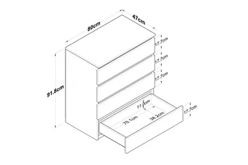 Lukkad Kommode - Hvit - Oppbevaring - Oppbevaringsmøbler - Kommode - Entrekommode