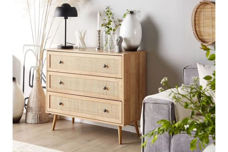 Skjenk rotting lysebrun PONCA - Tre/natur - Oppbevaring - Oppbevaringsmøbler - Kommode - Entrekommode