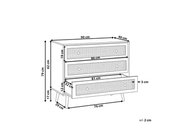 Skjenk rotting lysebrun PONCA - Tre/natur - Oppbevaring - Oppbevaringsmøbler - Kommode - Entrekommode