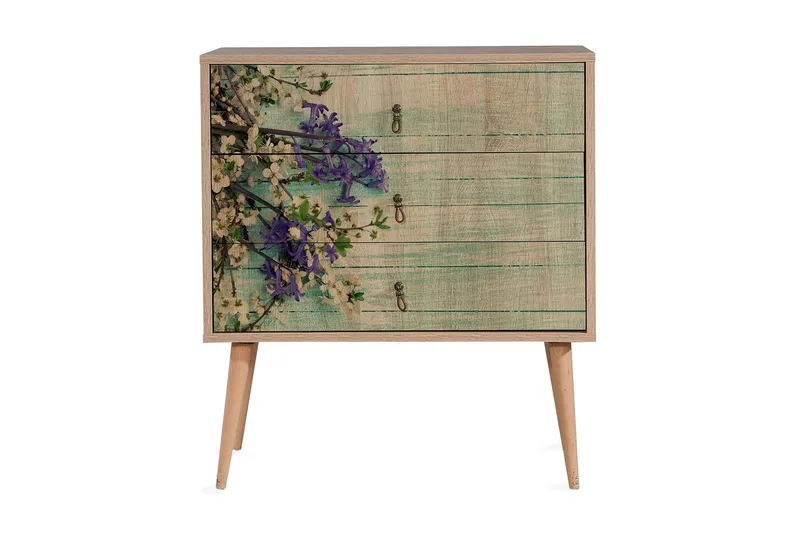 Vellavie Kommode Kirsebærblomst, Grønn/Brun
