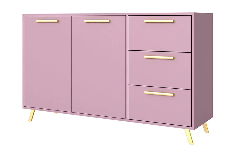 Escaldes Kommode 138,5 cm - Lilla/Gull - Oppbevaring - Oppbevaringsmøbler - Kommode