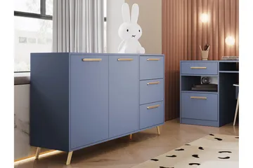 Escaldes Kommode 41x139 cm - Blå/Gull - Oppbevaring - Oppbevaringsmøbler - Kommode