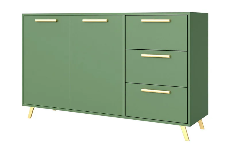 Escaldes Kommode 41x139 cm - Grønn/Gull - Oppbevaring - Oppbevaringsmøbler - Kommode