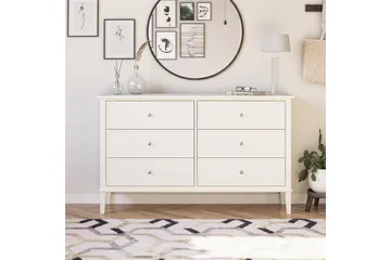 Evgeni Kommode 6 skuffer - Hvit - Oppbevaring - Oppbevaringsmøbler - Kommode
