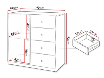 Fayric Kommode 90 cm - Beige - Oppbevaring - Oppbevaringsmøbler - Kommode