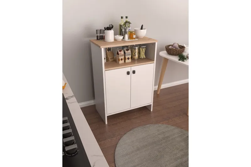 Flerbruks Kapasitetskap Cladells Sonomo / Hvit - Hvit - Oppbevaring - Oppbevaringsmøbler - Kommode
