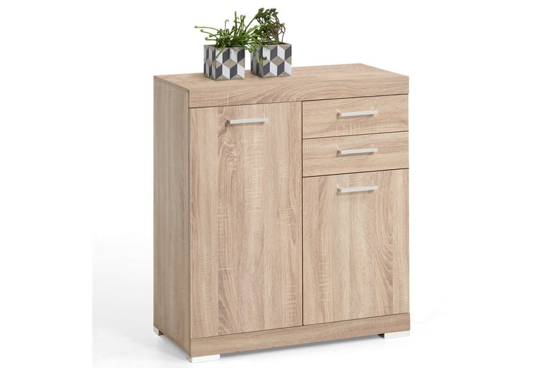 FMD Skap med 2 dører og 2 skuffer 80x34,9x89,9 cm eik - - Entrekommode - Kommode FMD Skap med 2 dører og 2 skuffer 80x34,9x89,9 cm eik - - Entrekommode - Kommode