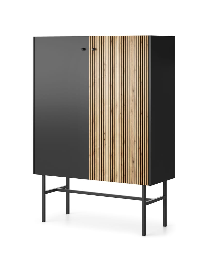 Francisca Kommode 93 cm - Svart/Eik - Oppbevaring - Oppbevaringsmøbler - Kommode