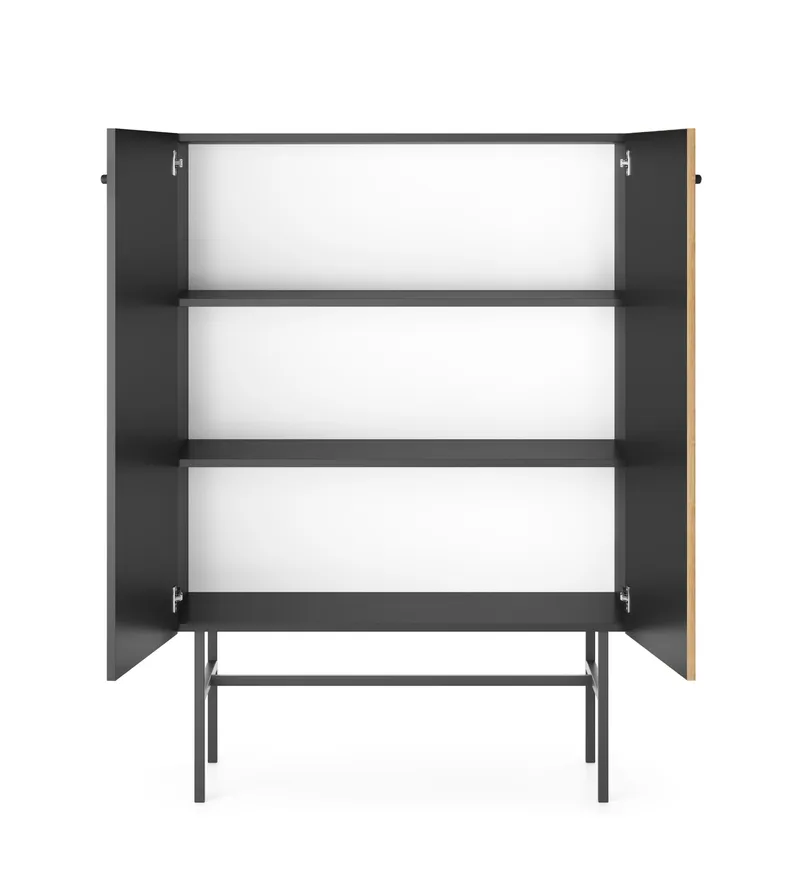 Francisca Kommode 93 cm - Svart/Eik - Oppbevaring - Oppbevaringsmøbler - Kommode