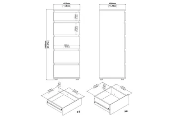 Fusterla Kommode Kommode cm - Hvit - Oppbevaring - Oppbevaringsmøbler - Kommode