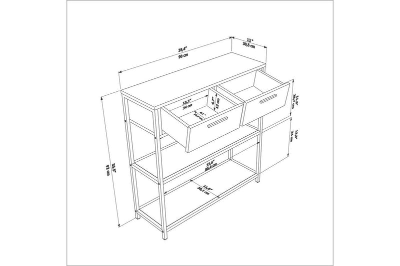 Fynlor Kommode 90 cm - Hvit - Oppbevaring - Oppbevaringsmøbler - Kommode