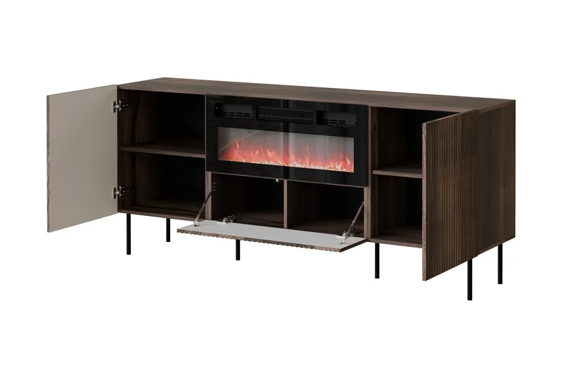 Kommode Hammarstrand 181 cm - Valnøtt - Interiør - Peis - Peis uten pipe - El-peiser