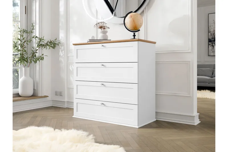 Hammerdal Kommode 92 cm - Hvit/Eik - Oppbevaring - Oppbevaringsmøbler - Kommode